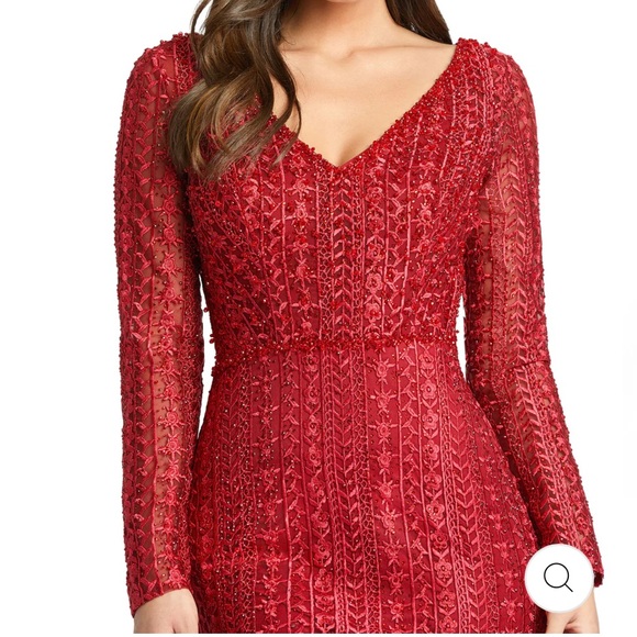 Red Crystal and sequin Mac Duggal Size 14. - Picture 2 of 8